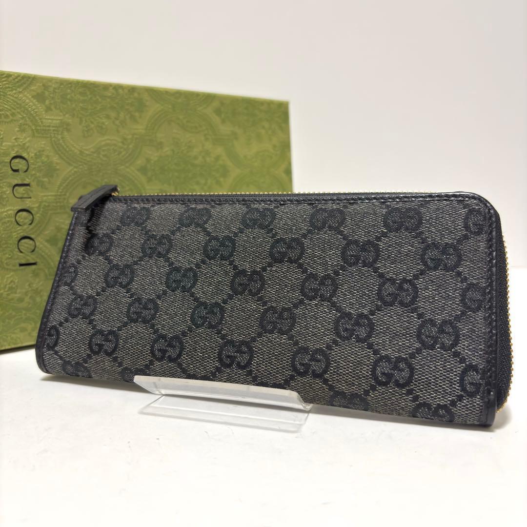 453✨美品✨GUCCI グッチ 長財布 GGキャンバス L字ファスナー デニム
