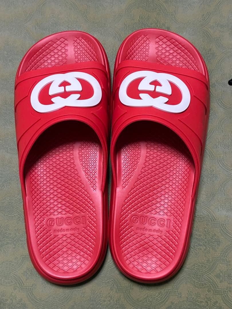 【新品】GUCCI グッチ サンダル ラバーサンダル レッド 29cm