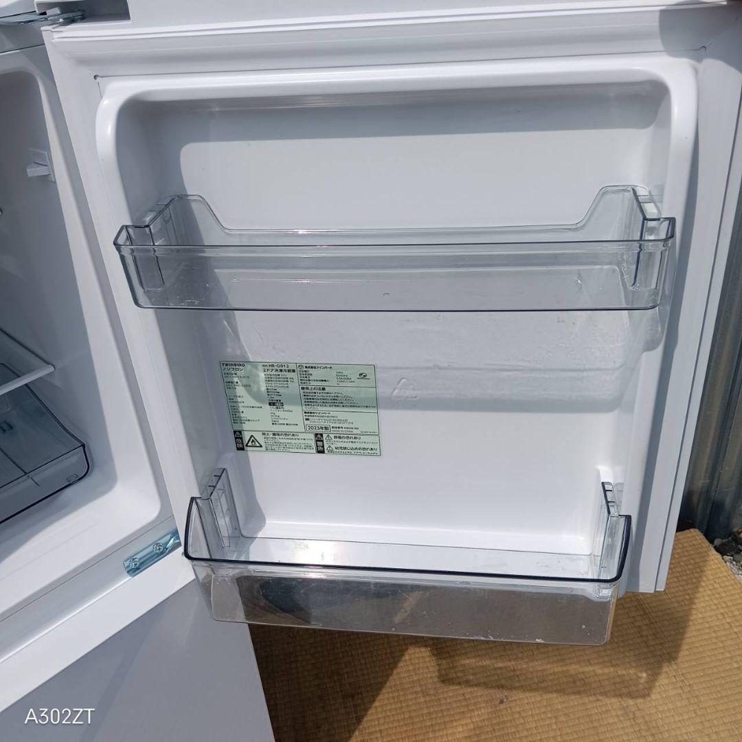 1481 設置まで対応　新生活　ツインバード　冷蔵庫　23年製　ガラスデザイン