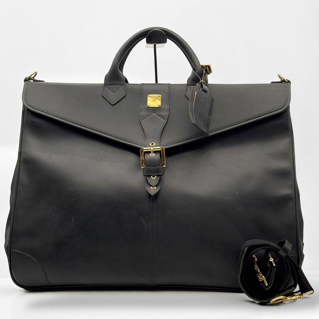 希少✨MCM 2way Boston Bag Leather Black