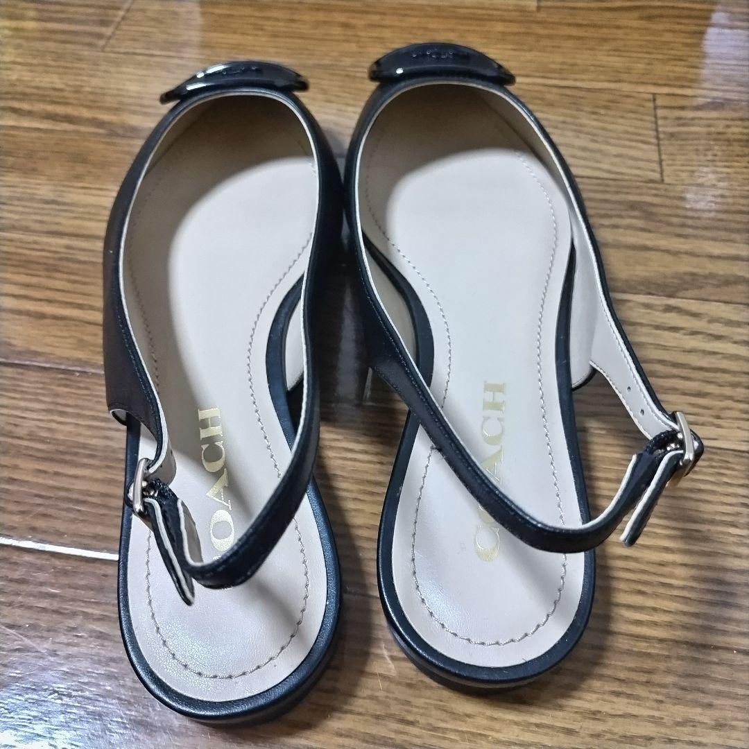 限定様箱込【コーチ】COACH♡新品♡スリングバックミュール【6】黒♡23cm