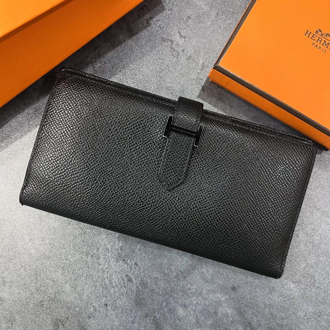 HERMES ベアンスフレ 長財布 黒