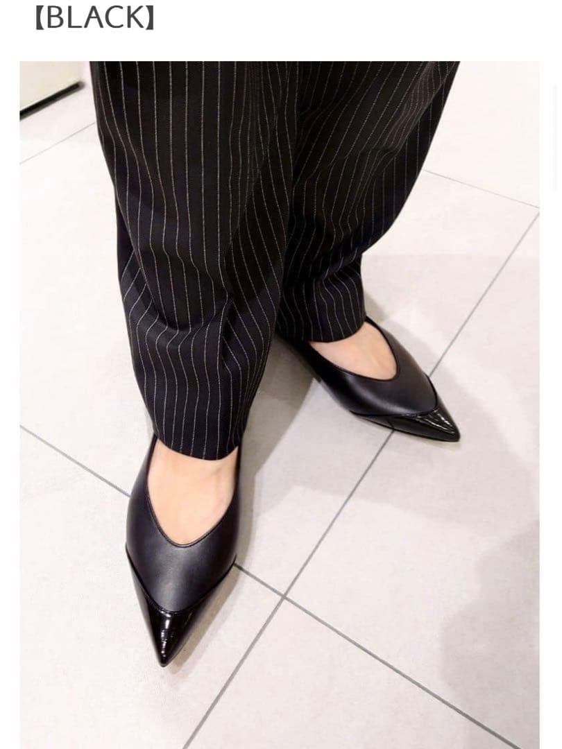 ODETTE E ODILE スライトトゥキャップフラット 23.5