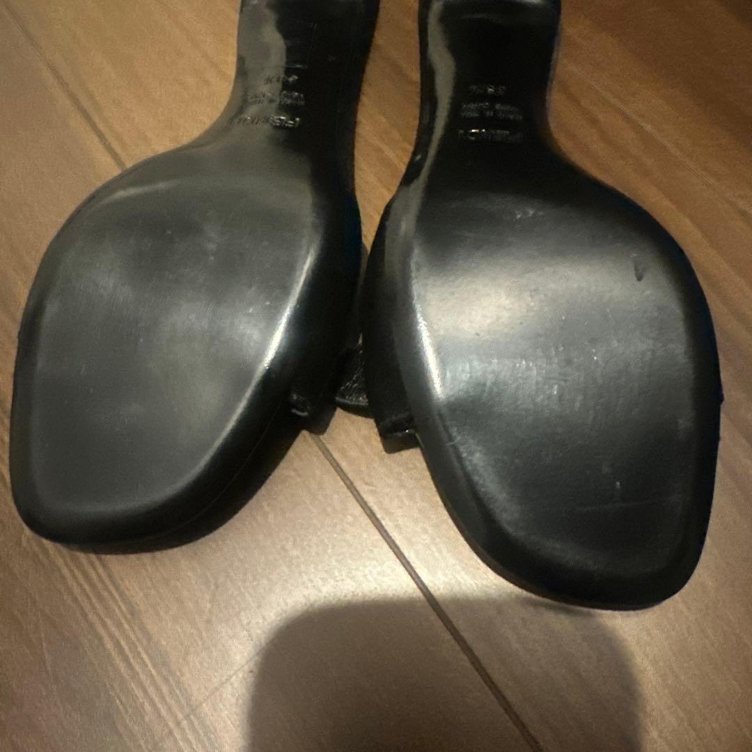 FENDI ブラックサテン ミュール