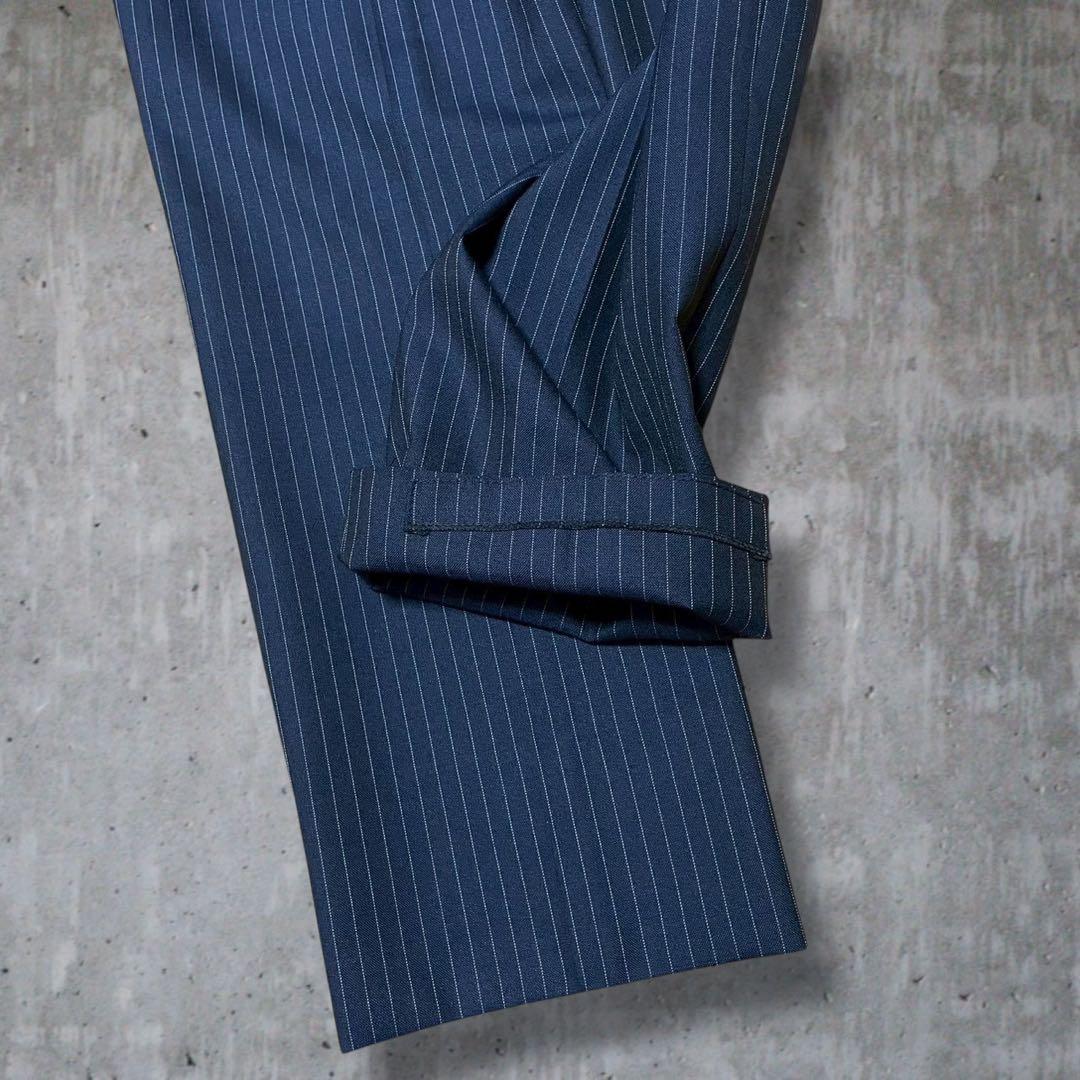 現行 ポロラルフローレン スーツ セットアップ ストライプ イタリア製 紺 L