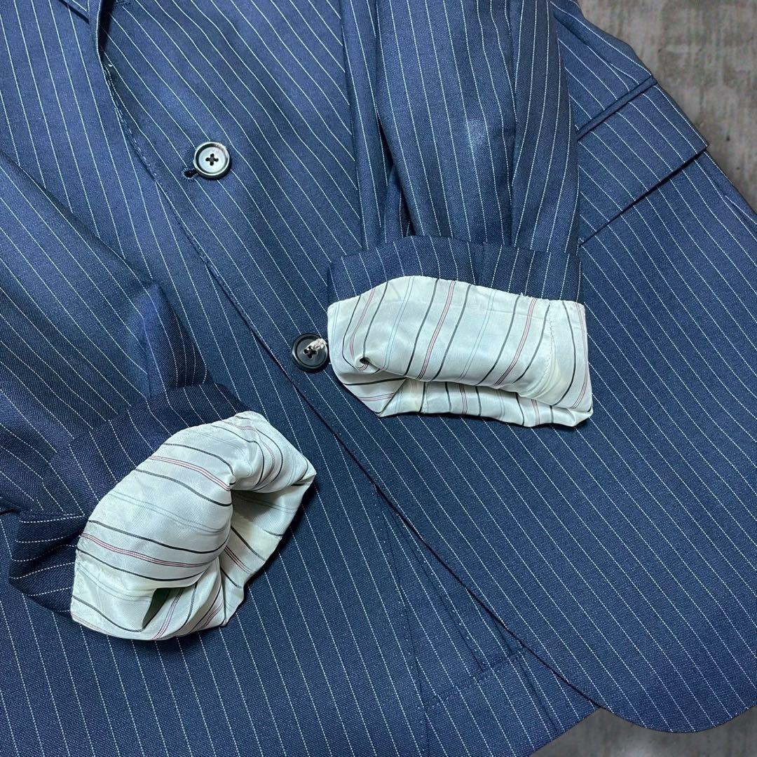 現行 ポロラルフローレン スーツ セットアップ ストライプ イタリア製 紺 L