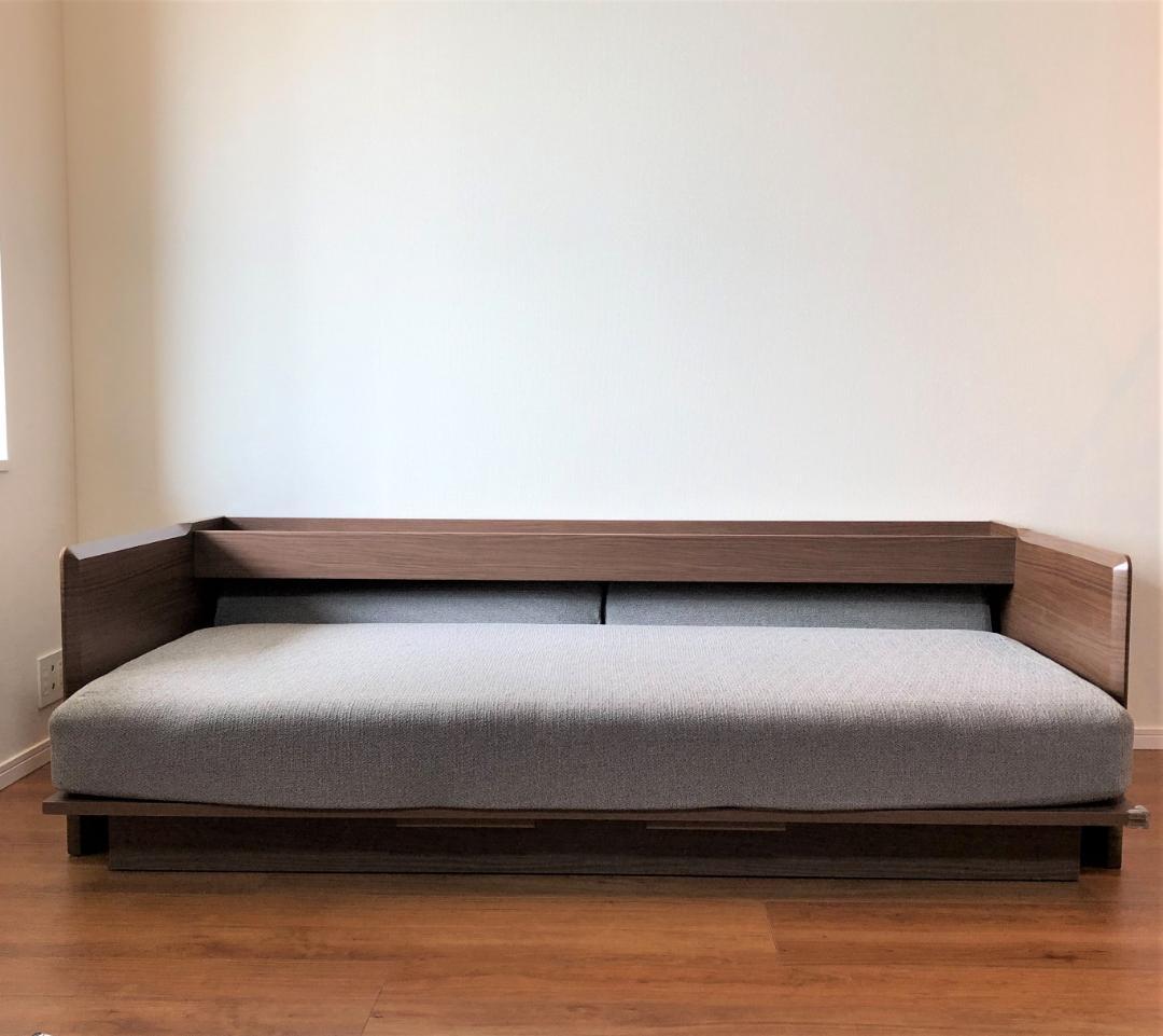 ニトリ 3Way ベッドソファ ソファベッド ミドルブラウン 美品 茶色