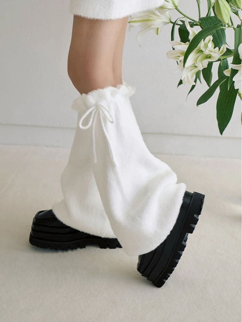 フーディーオフショルニットミニワンピース WHT Free