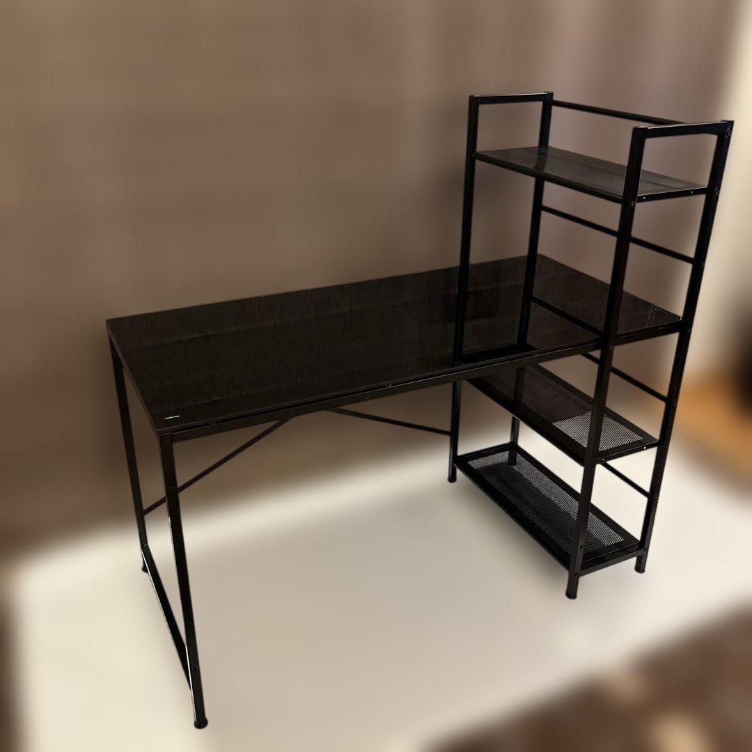 【ガラス天板】学習．事務．パソコン机