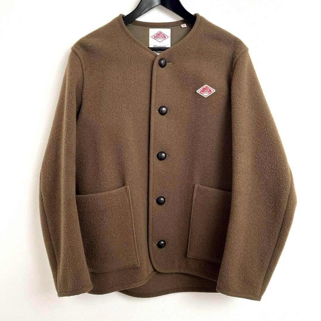 【ダントン】【中古】ウールパイルノーカラージャケット