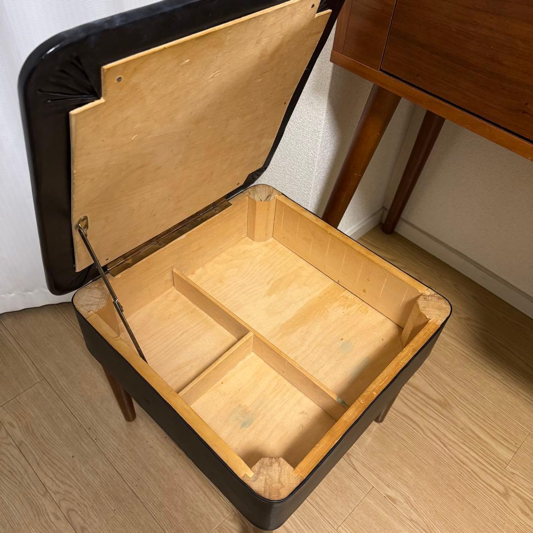 ドレッサー 鏡台 木製 スツール セット ミッドセンチュリー系 レトロ