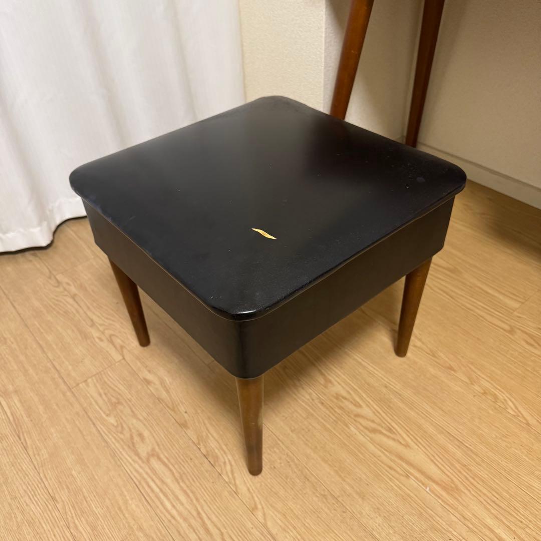 ドレッサー 鏡台 木製 スツール セット ミッドセンチュリー系 レトロ