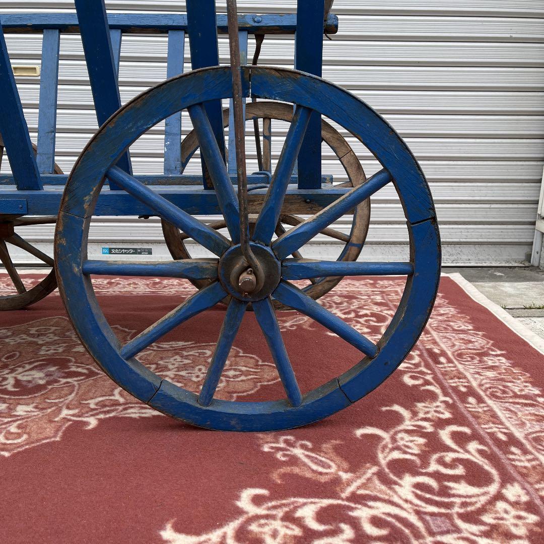 アンティーク古道具◾️昔の古い木製台車 / 馬車 インテリア 店舗什器