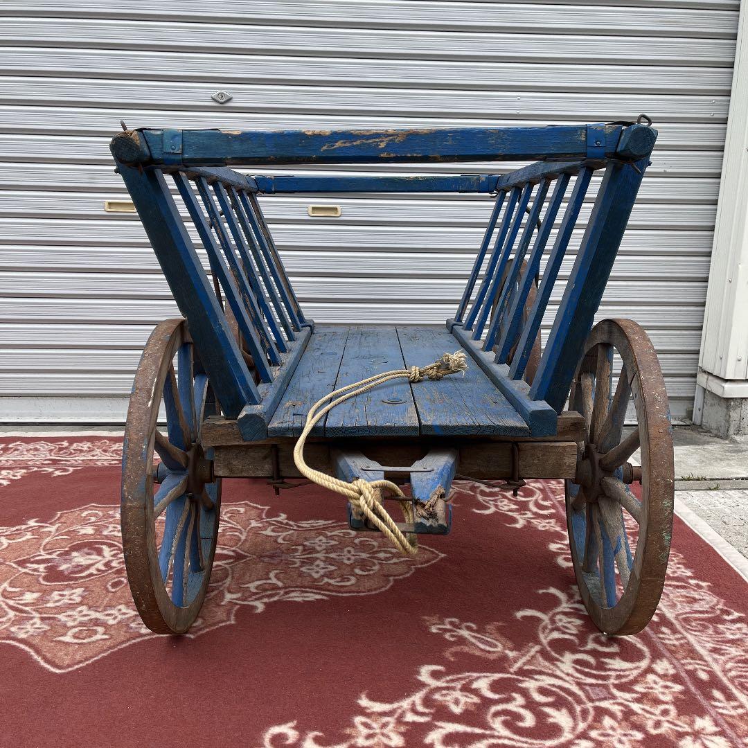 アンティーク古道具◾️昔の古い木製台車 / 馬車 インテリア 店舗什器