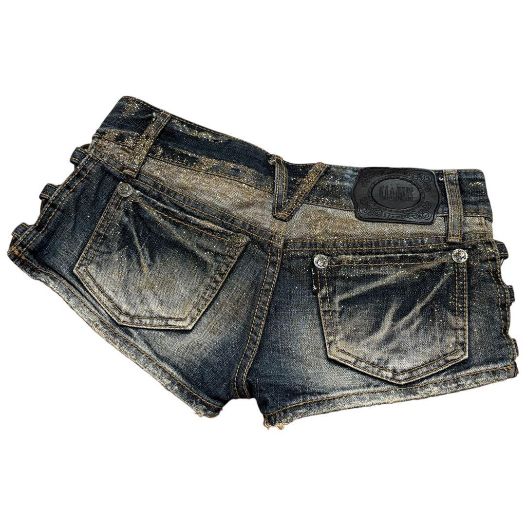 d.i.a. ダイヤ ダメージデニム ショートパンツ ゴールドラメ 平成ギャル