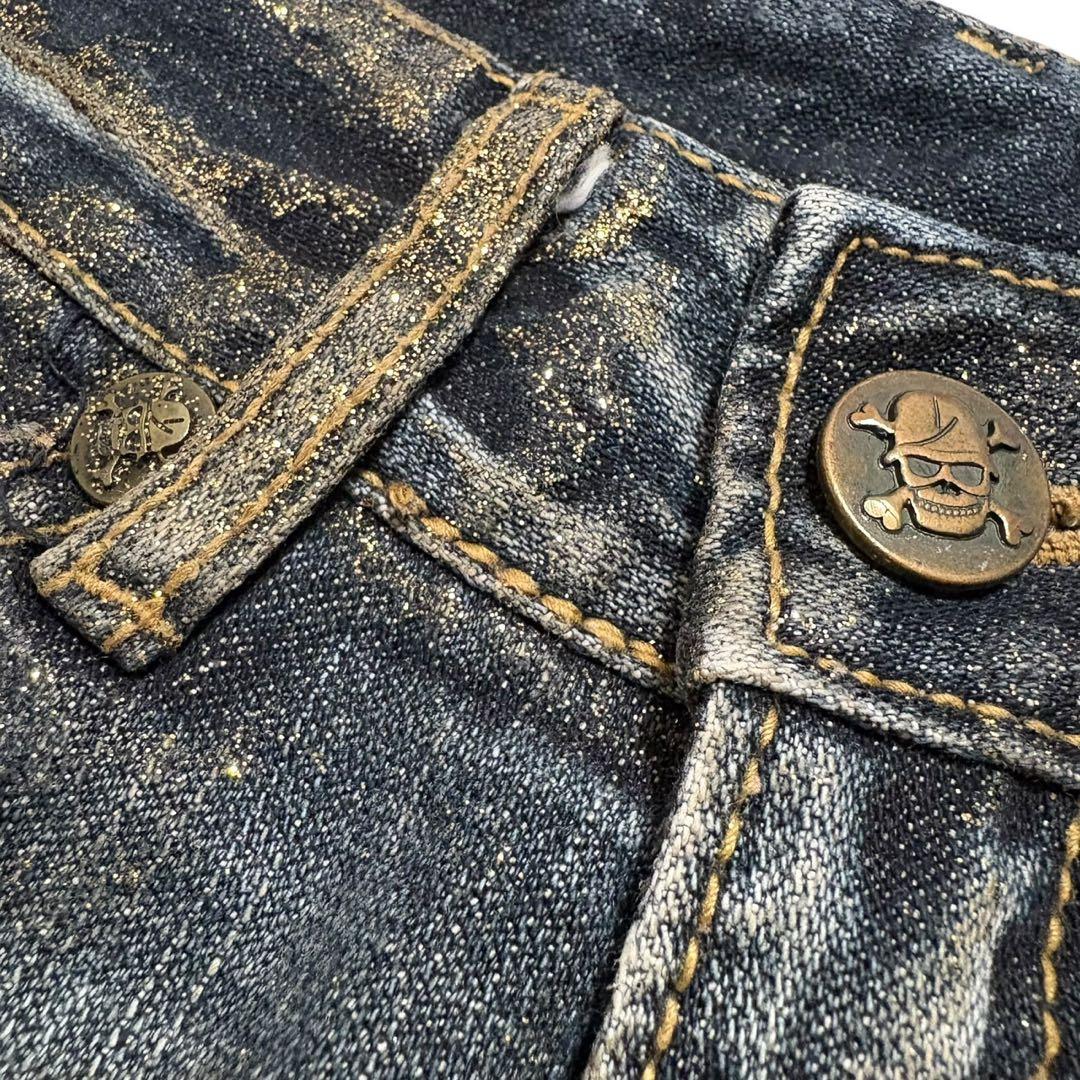 d.i.a. ダイヤ ダメージデニム ショートパンツ ゴールドラメ 平成ギャル