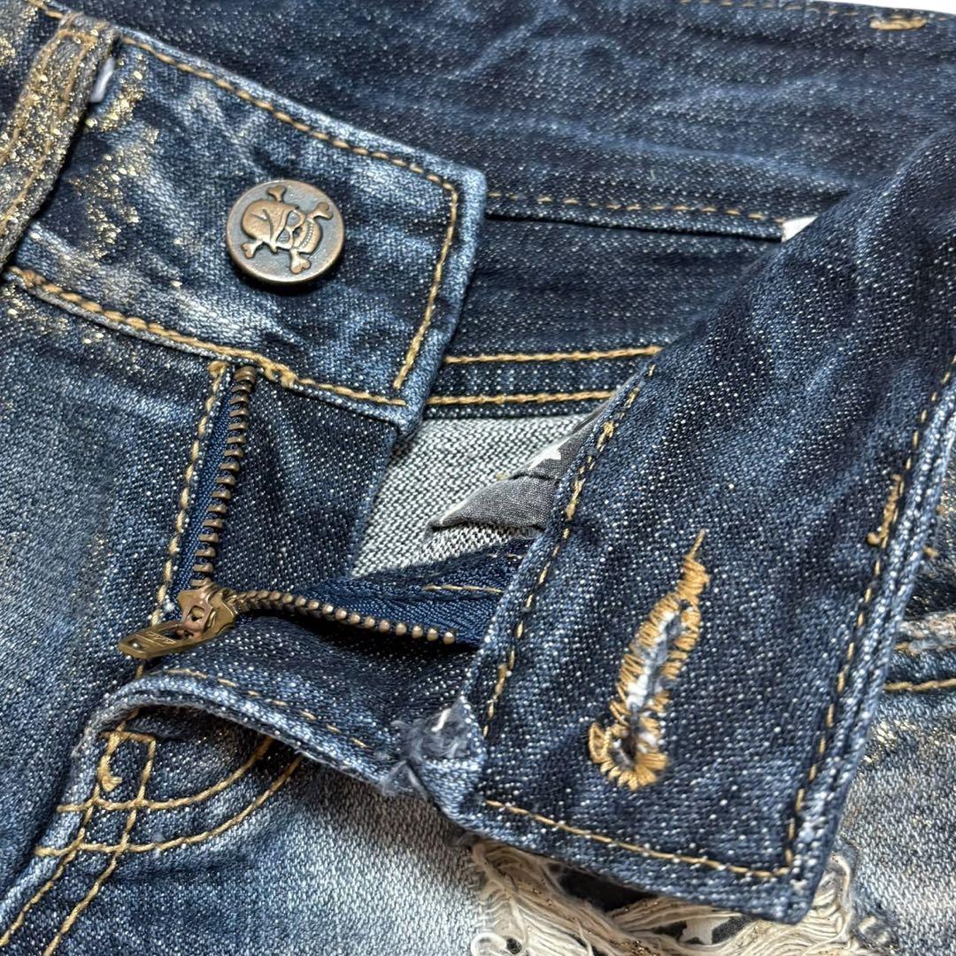 d.i.a. ダイヤ ダメージデニム ショートパンツ ゴールドラメ 平成ギャル