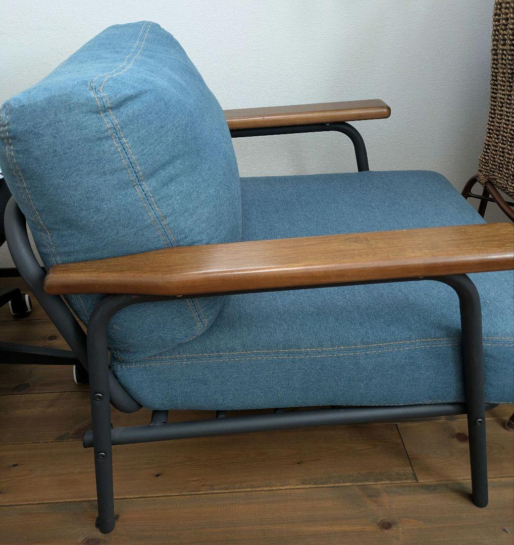 【美品】デニムソファ 1人掛け