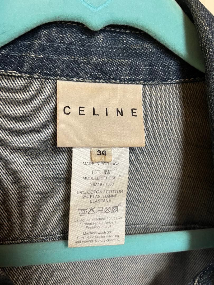 CELINE ダークデニム クロップドジャケット 36