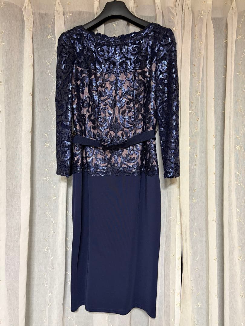 TADASHI SHOJI ワンピース スパンコールネイビー　サイズ6