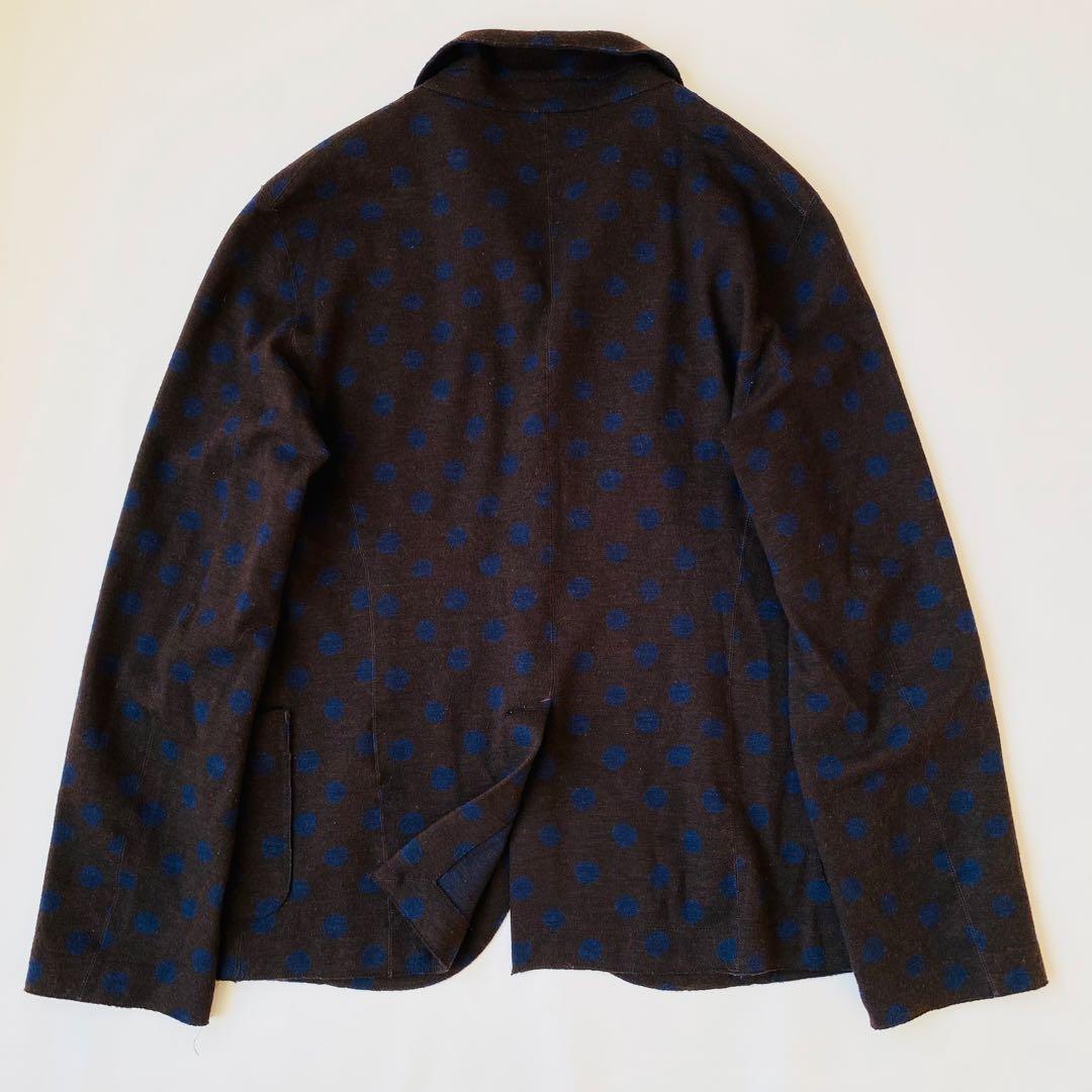 【美品】45R　テーラードジャケット　ジャージフラノ　ドット　水玉柄
