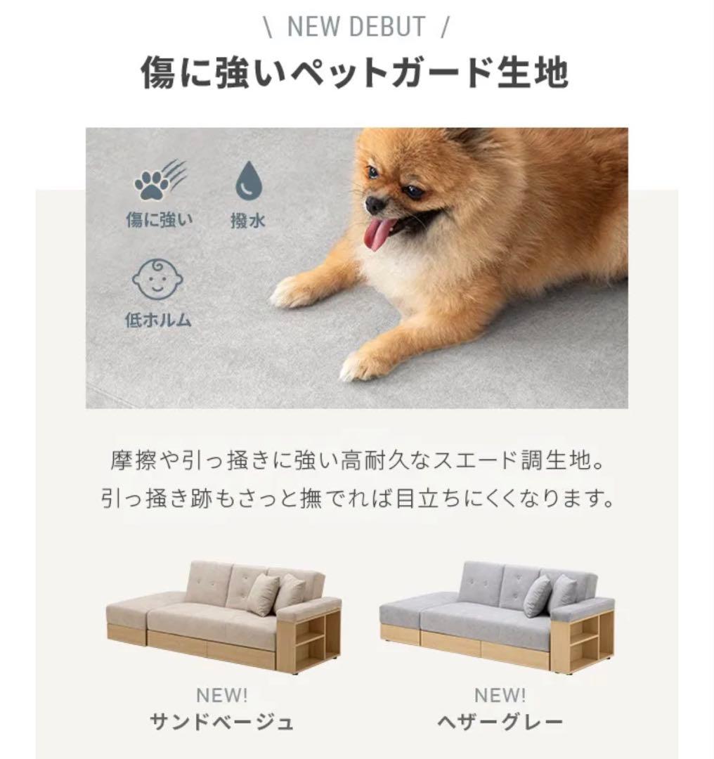 【SlimShady】モダンデコ ソファー 収納付き ソファーベッド