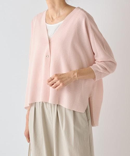 【未使用級✨️】ビアズリー さらっとカーディガン ピンク 人気商品 Vネック