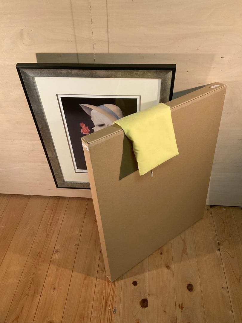 東郷青児　「バラ一輪」　リトグラフ　直筆サイン・エディション・作品証明シール有り