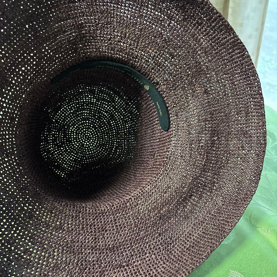 ヘレンカミンスキー　麦わら帽子　ブラウン　ボルドー