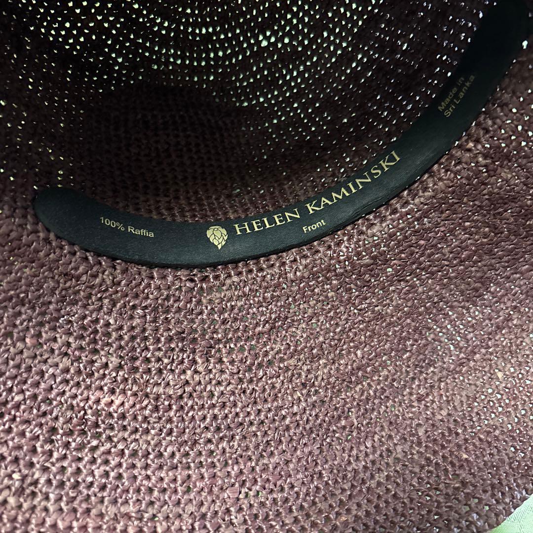 ヘレンカミンスキー　麦わら帽子　ブラウン　ボルドー