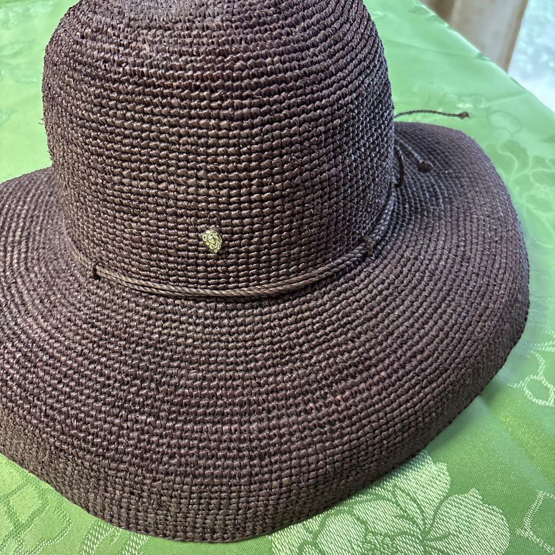 ヘレンカミンスキー　麦わら帽子　ブラウン　ボルドー