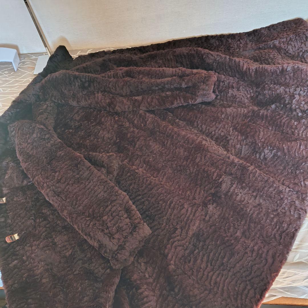 Altima シェアードミンク ロングコート えんじ色 フリーサイズ