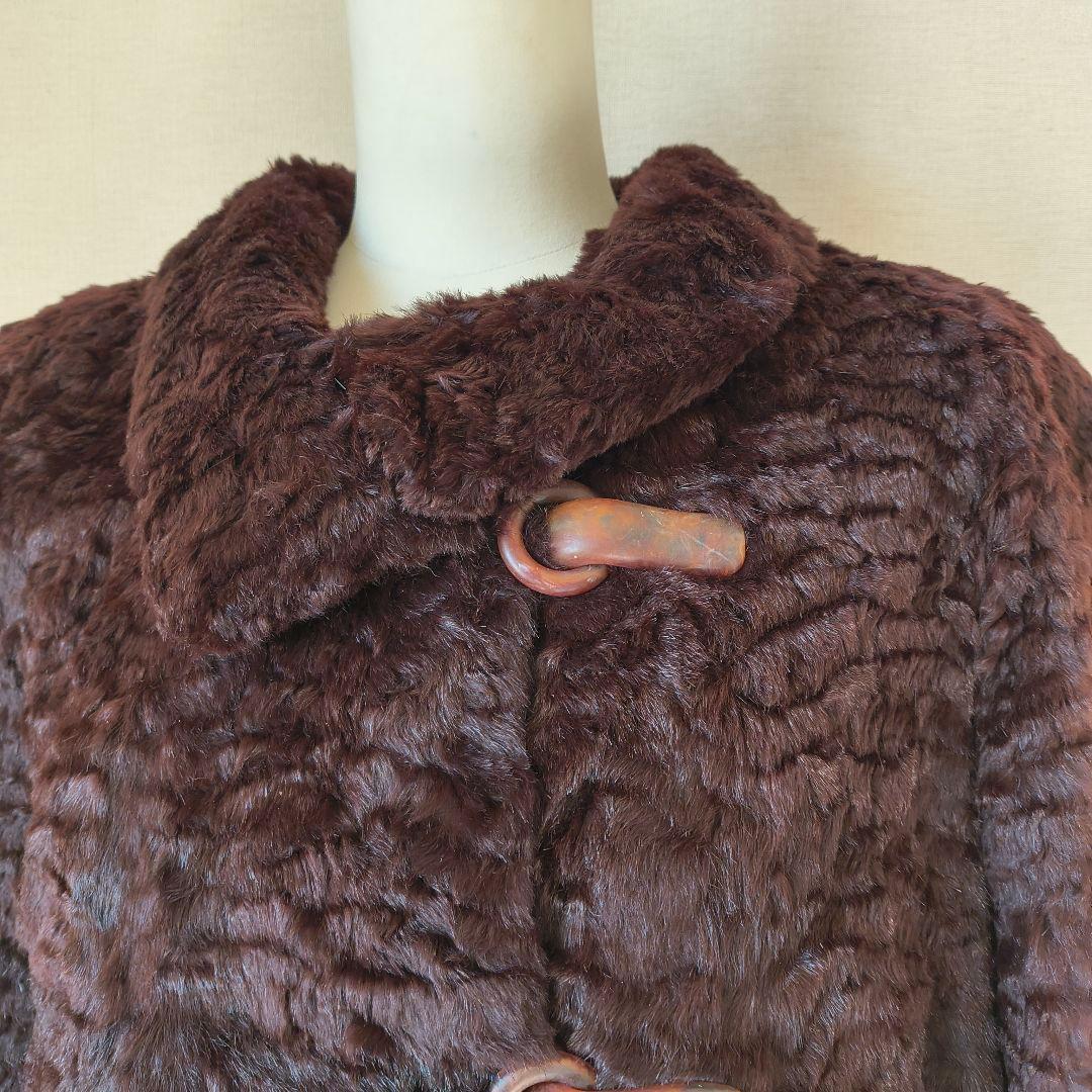 Altima シェアードミンク ロングコート えんじ色 フリーサイズ