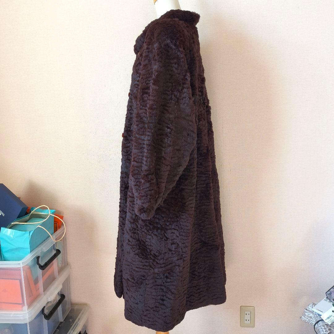 Altima シェアードミンク ロングコート えんじ色 フリーサイズ