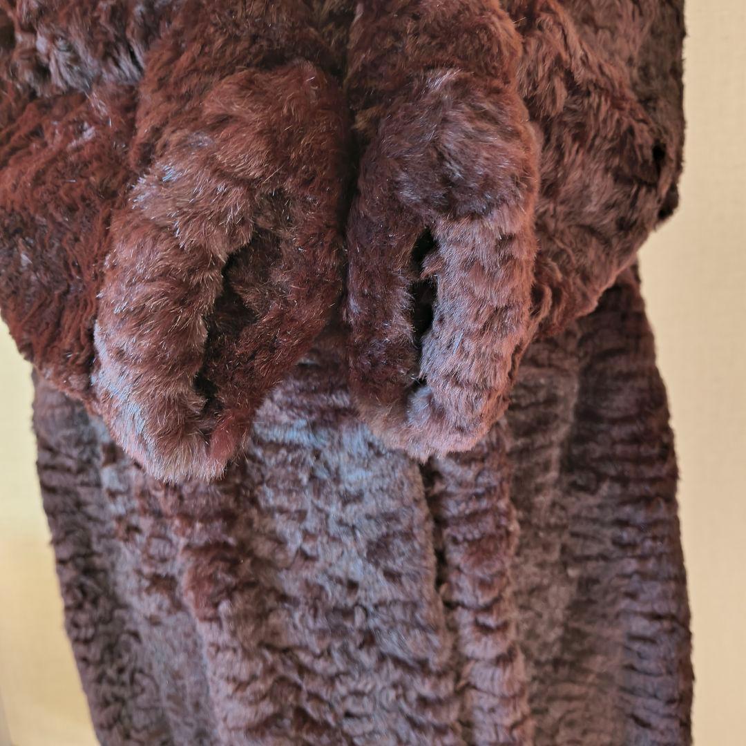 Altima シェアードミンク ロングコート えんじ色 フリーサイズ