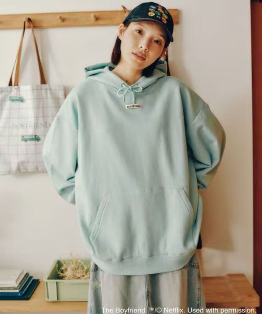 ボーイフレンド × ニコアンド【コラボ フーディー 】ミントM