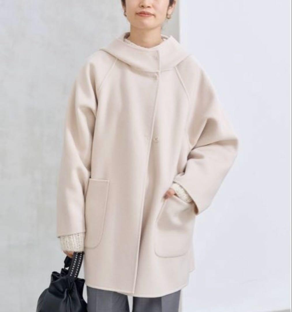 IENA SUPER120 ダブルフェイスフードコート ナチュラル38