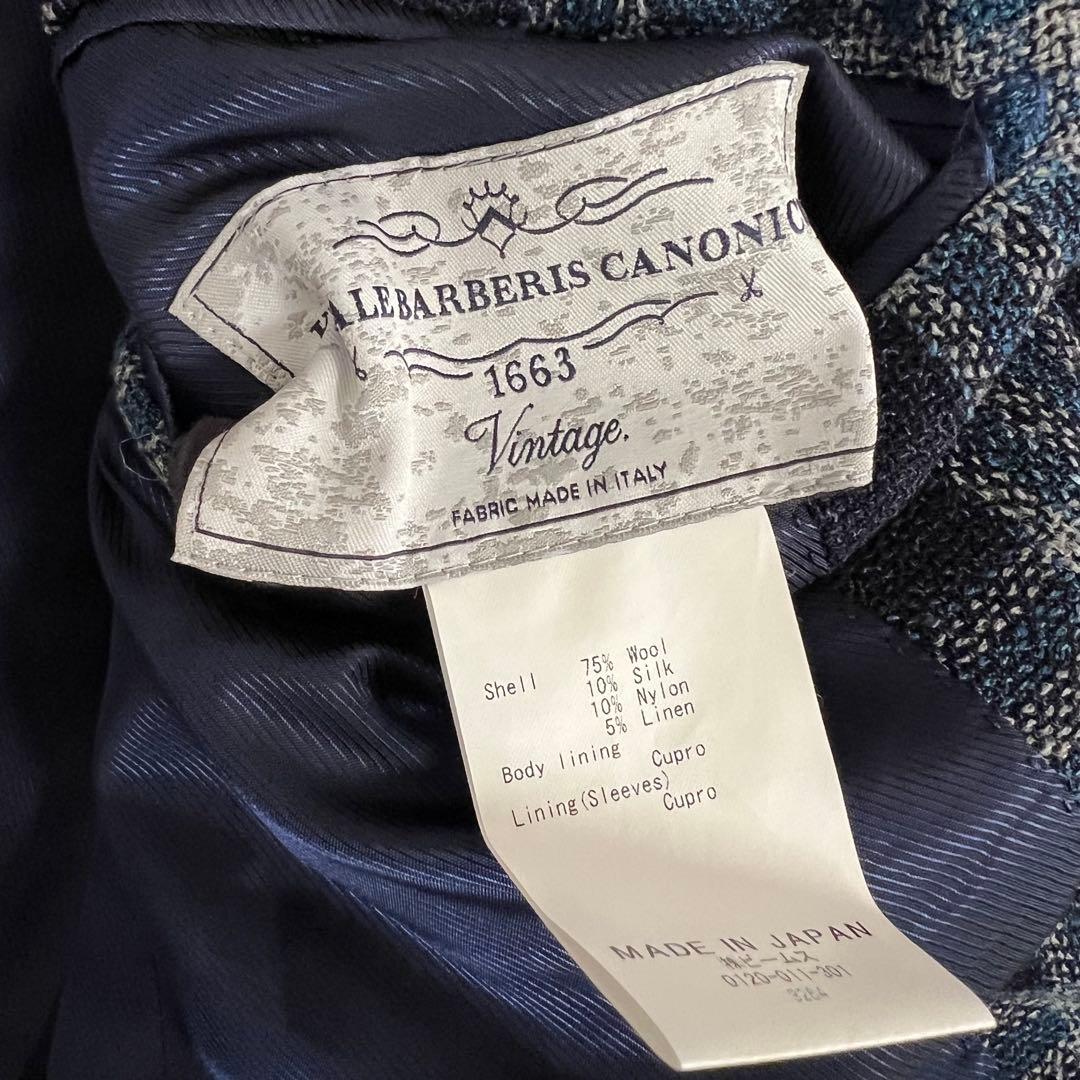 美品✨ビームス ジャケット カノニコ シルク リネン チェック柄 総裏 段返り