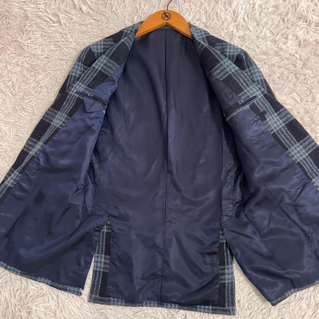 美品✨ビームス ジャケット カノニコ シルク リネン チェック柄 総裏 段返り