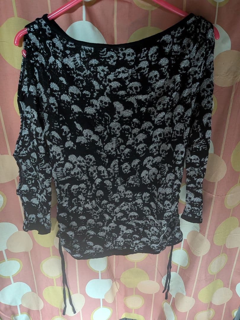 Hysterics スカルプリント長袖ラメニットカットソー　ヒステリックグラマー