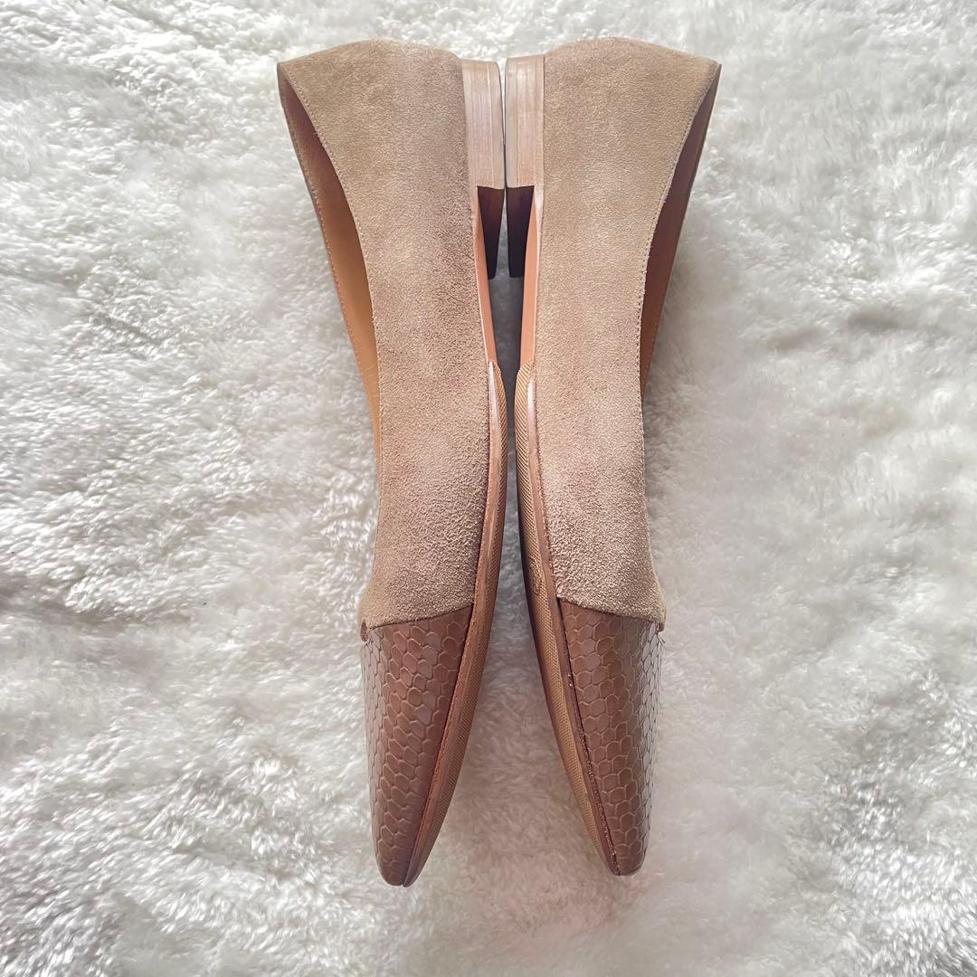 PELLUCOペリーコ アネッリ クロコ型押 フラットシューズ ポインテッドトゥ