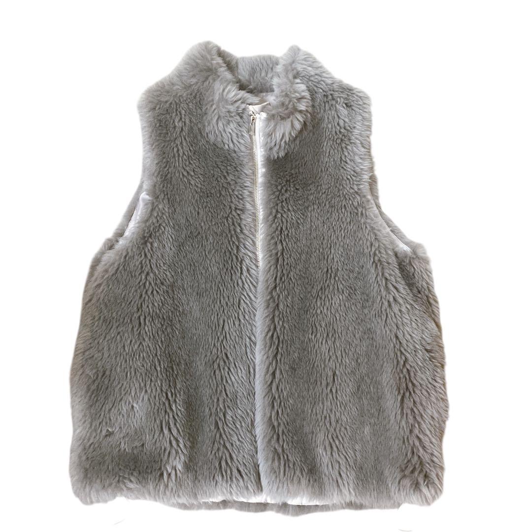 《美品》グレースコンチネンタル　ウールボアジレ　グレー　ベスト