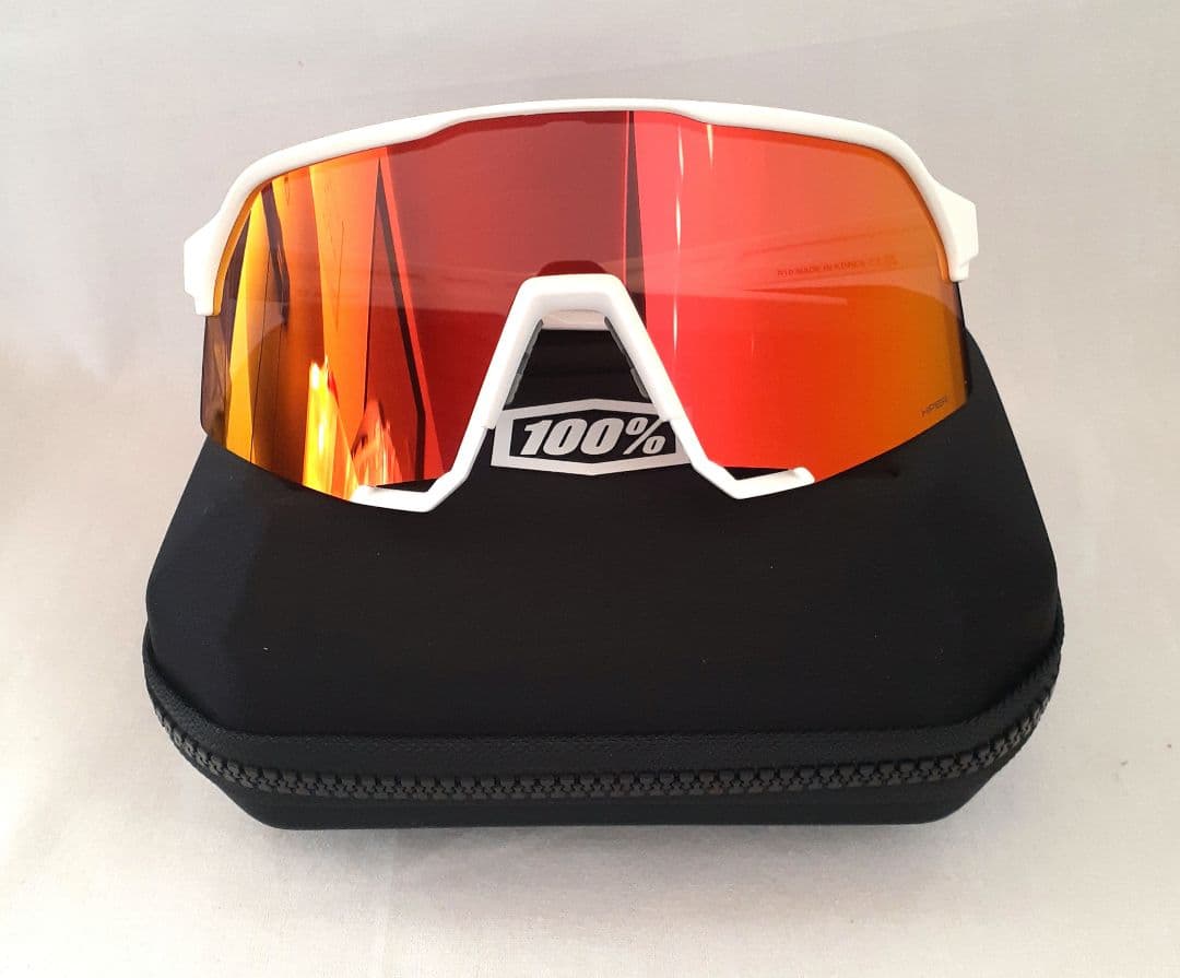 100% S3 ホワイト レッド ワンハンドレッド サングラス