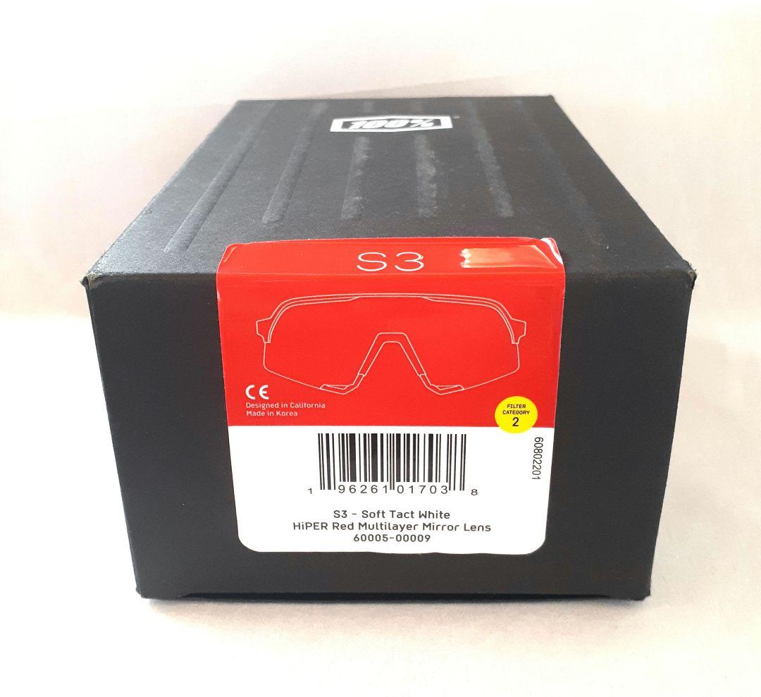 100% S3 ホワイト レッド ワンハンドレッド サングラス