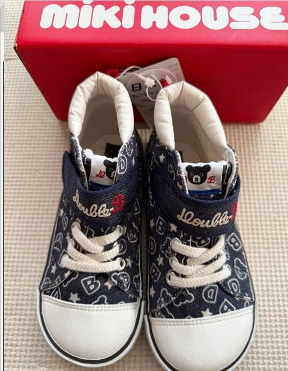 新品★定価26,400円ミキハウスDOUBLE.B ハイカットスニーカー18cm