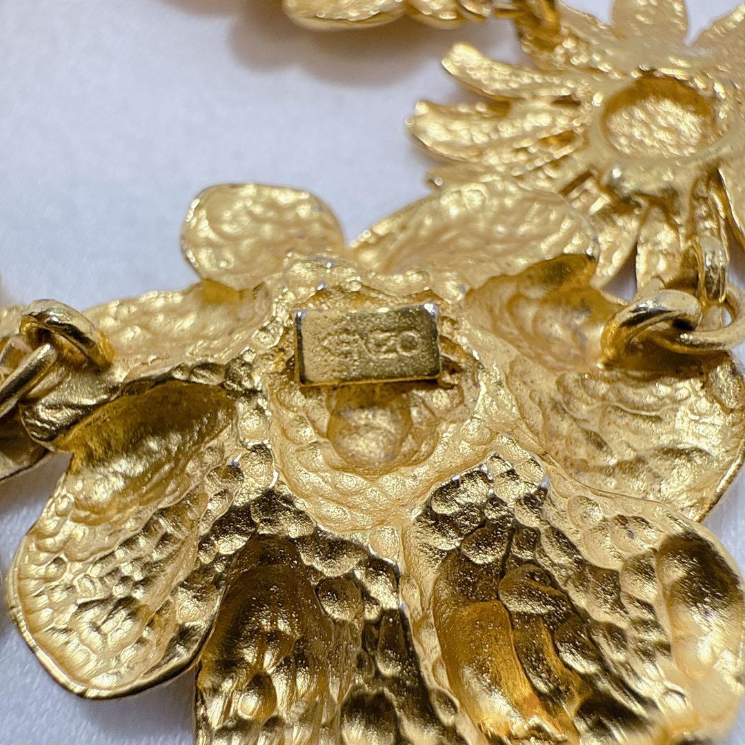 KENZO ケンゾー ゴールドカラー フラワー ネックレス