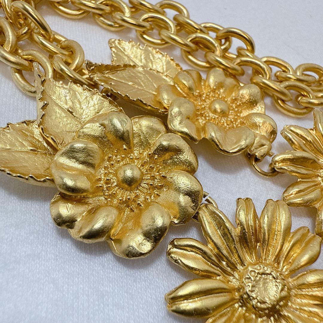 KENZO ケンゾー ゴールドカラー フラワー ネックレス