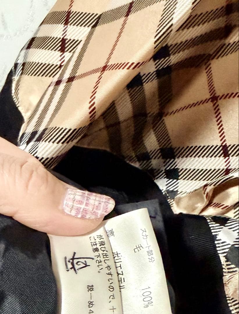 Burberry バーバリー　ブルーレーベル　チェック　ワンピース　ウール 38