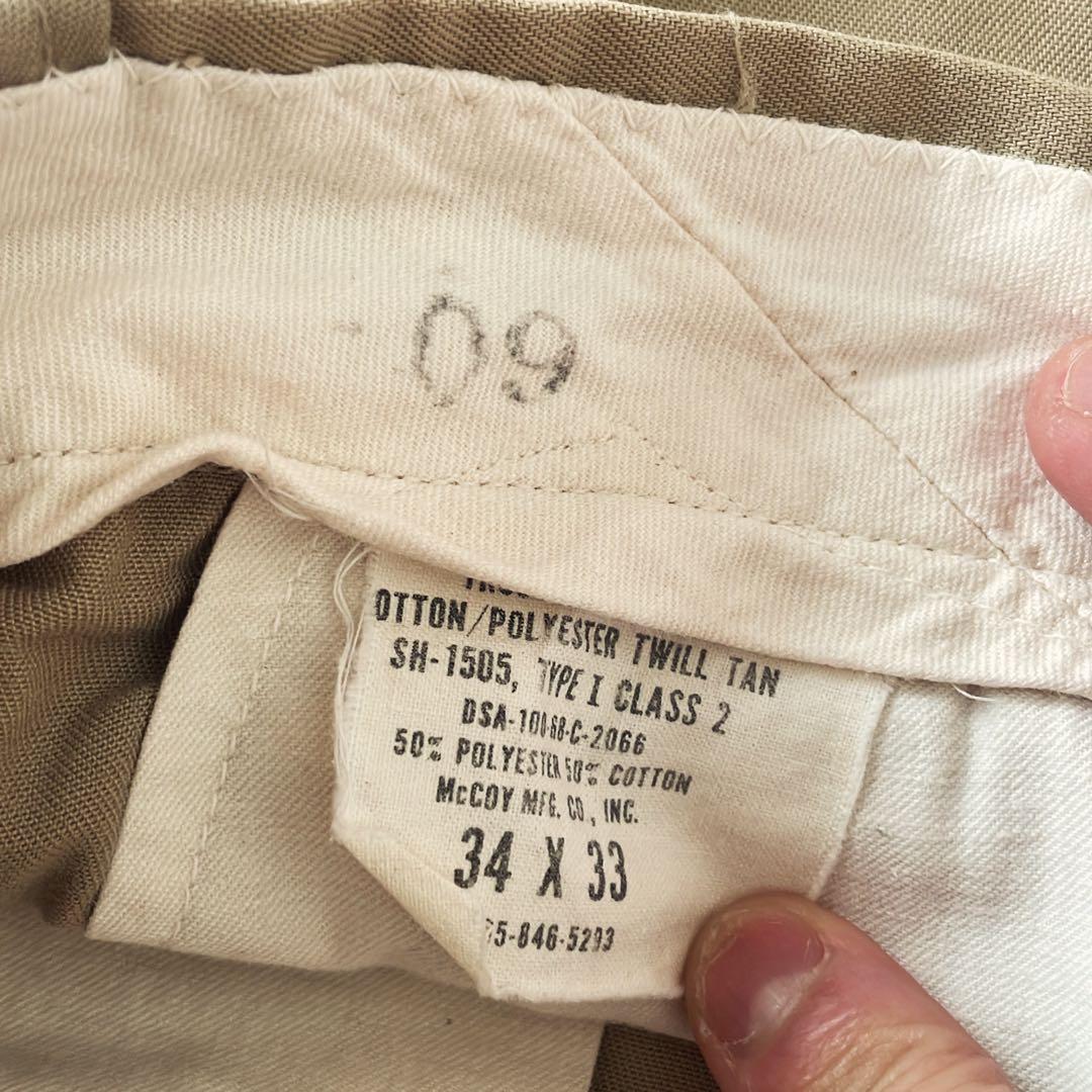 60s 米軍 U.S.ARMY コットン×ポリエステル ツイル チノパン タン