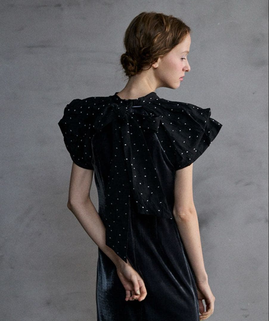 【M】ANDRESD drape velour dress